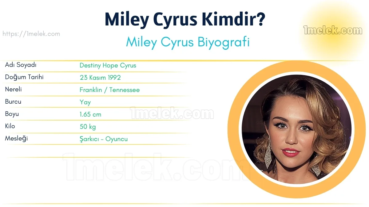 Miley Cyrus Boyu, Kilosu, Yaşı, Biyografisi