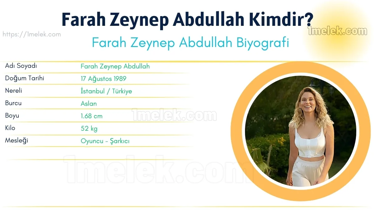 Farah Zeynep Abdullah Boyu, Kilosu, Yaşı, Biyografisi