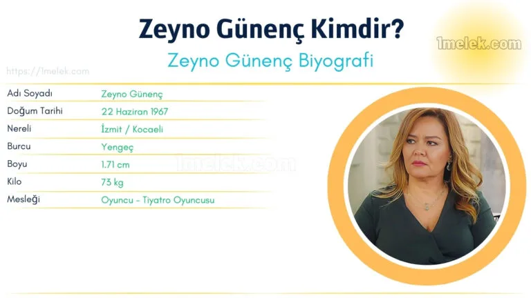 zeyno gunenc kilo boyu kac nereli kac yasinda esi kimdir
