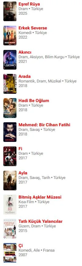 busra develi filmleri ve dizileri