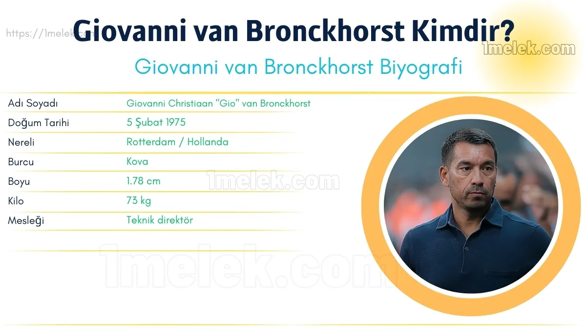 Giovanni van Bronckhorst: Boyu, Kilosu, Yaşı, Eşi ve Biyografisi