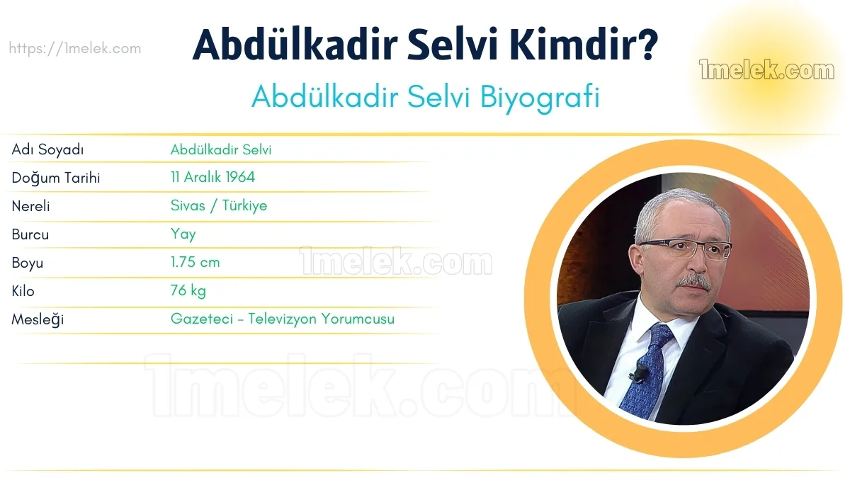 Abdulkadir Selvi kimdir kac kilo boyu kac nereli kac yasinda esi kimdir